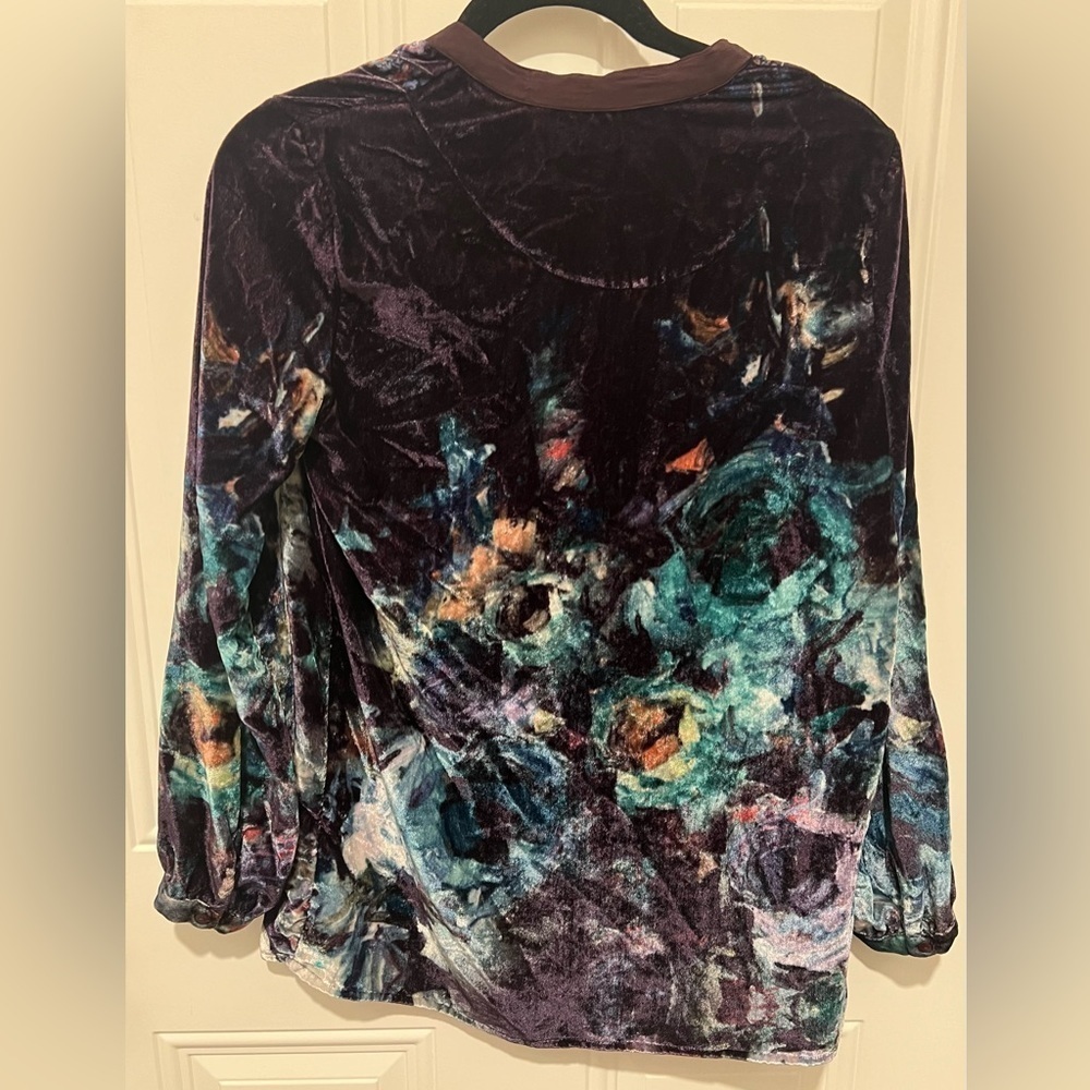 Soft Surroundings Velour Feel / Lyocell Floral Boho Tunic in Size XS ๐น๐ป๐ท - Picture 9 of 10
